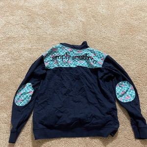 Simply Southern, Size M, Navy Blue and light blue with elbow pads